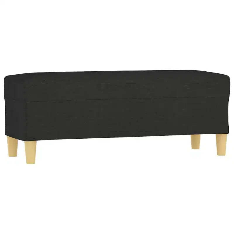 vidaXL Bench Black Polyester Medium Bench Rectangular Modern