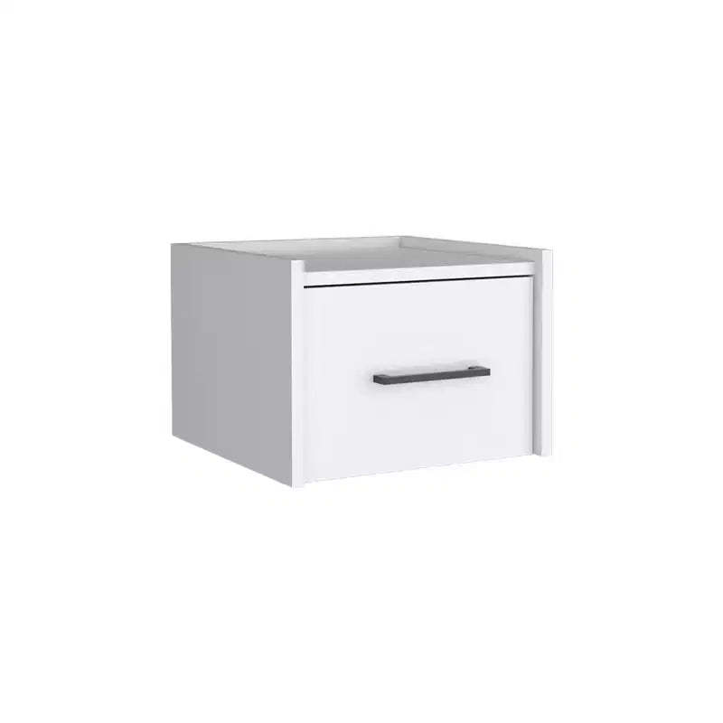 HomeRoots 10 White Wood One Drawer Floating Nightstand