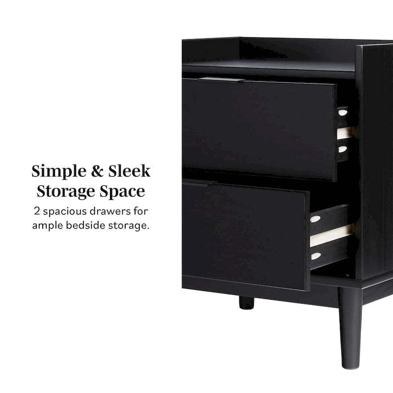Middlebrook Designs Mid-Century 2-Drawer Solid Wood Nightstand