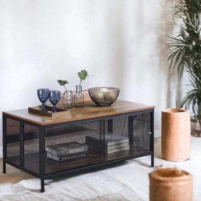 Antique Oak Finish Coffee Table