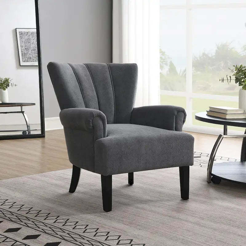 29 Upholstered Arm Chair with High-Density Foam and Channel Back