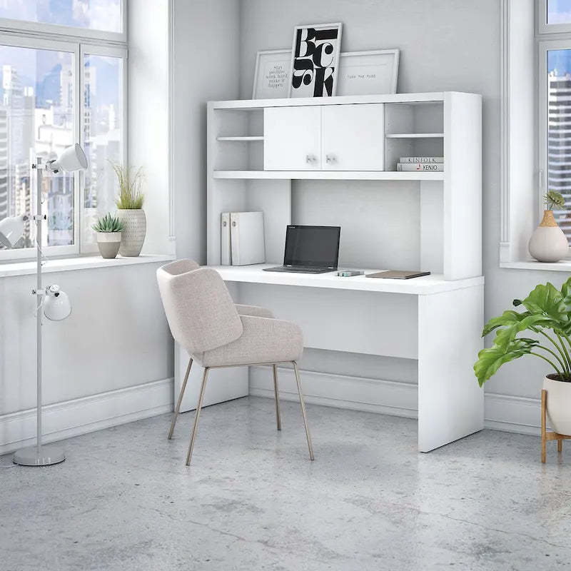 Echo 60W Credenza Desk with Hutch by Bush Business Furniture