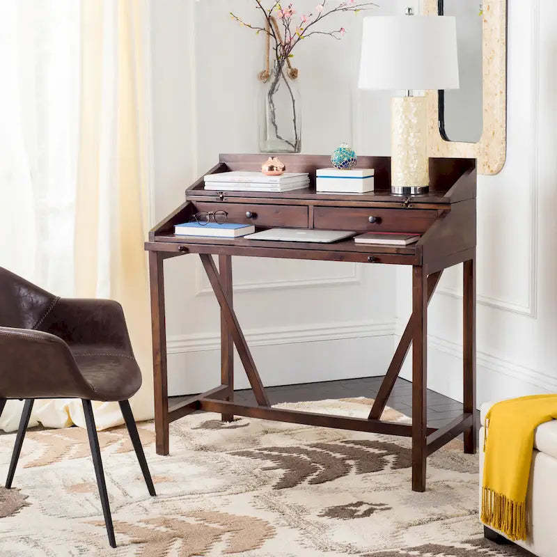 SAFAVIEH Kathryne Dark Walnut Writing Desk