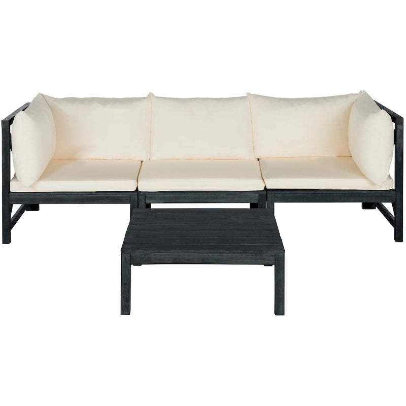 SAFAVIEH Outdoor Living Lynwood Dark Slate Grey/Taupe Sectional - 27W x 27D x 27H