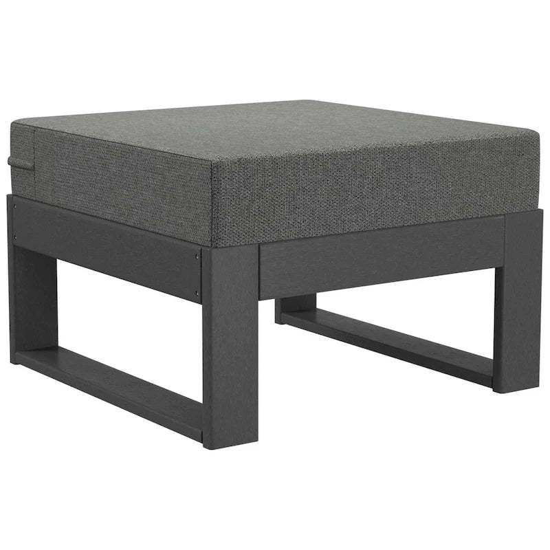 Polytrends Endless Patio Deep Seating Ottoman with Gray Frame