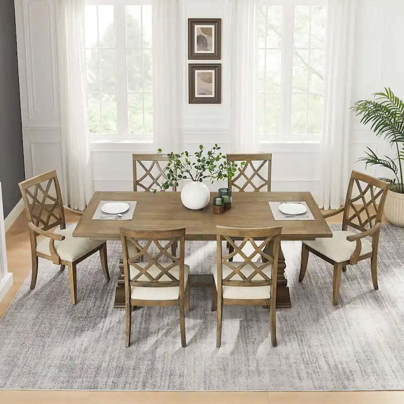 Modern Set of 2 Dining Chairs with Armrests and Upholstered Seat, Suitable for Living Room, Dining Room and Bar Counter