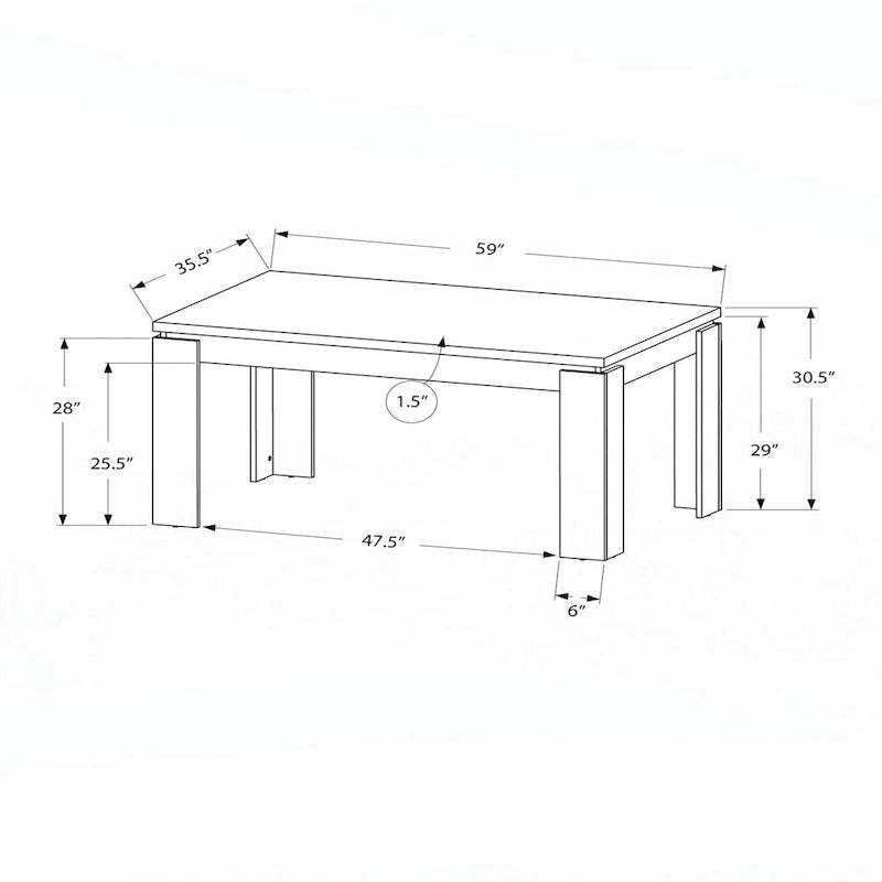 Dining Table, 60 Rectangular,White