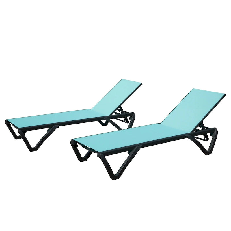 GDFStudio - Harper Adjustable Outdoor Lounge Chair Set with Wheels