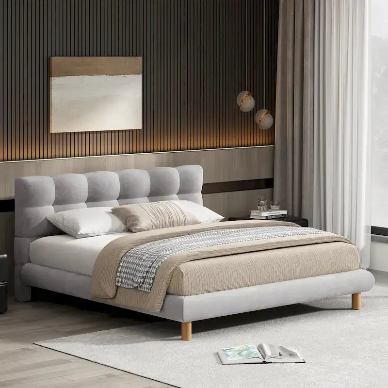 Christopher Knight Home Full/Queen/King Size Boucle Upholstered Platform Bed