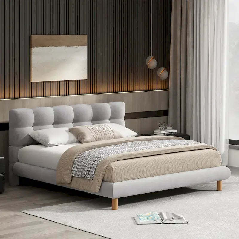 Christopher Knight Home Full/Queen/King Size Boucle Upholstered Platform Bed
