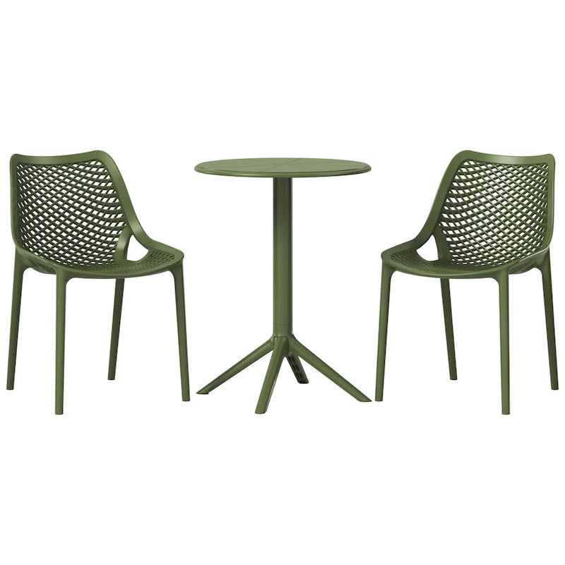 Frond and Form 2-Person Outdoor Round Bistro Dining Set