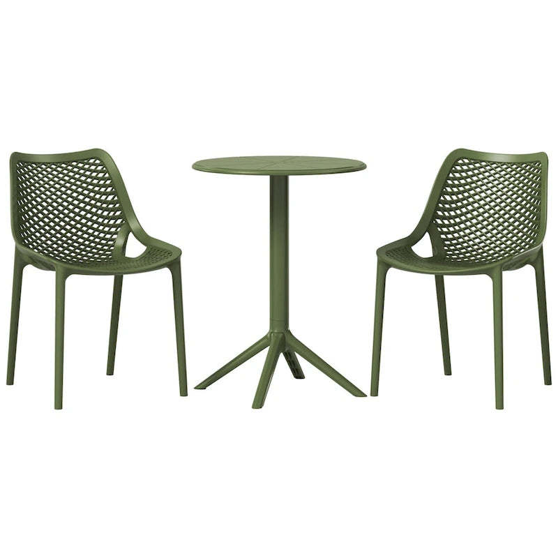 Frond and Form 2-Person Outdoor Round Bistro Dining Set