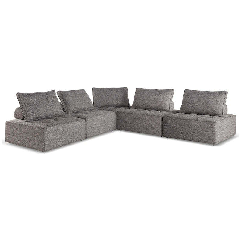 Signature Design by Ashley Bree Zee Gray 5-Piece Outdoor Modular Seating - 114 W x 114 D x 35 H