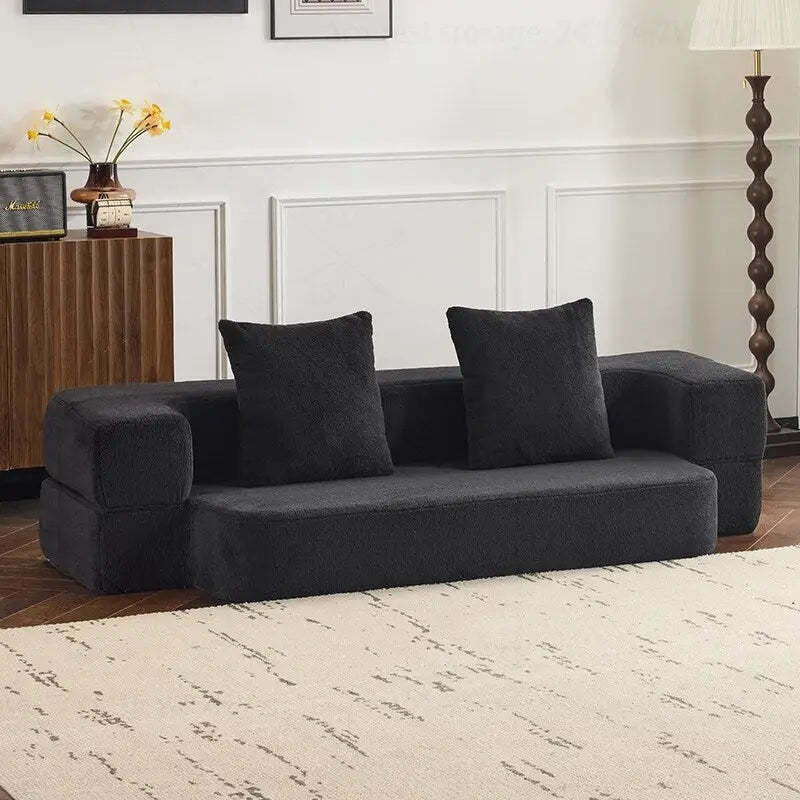 Versatile Transformable Sofa with Ottoman Stools for Compact Spaces