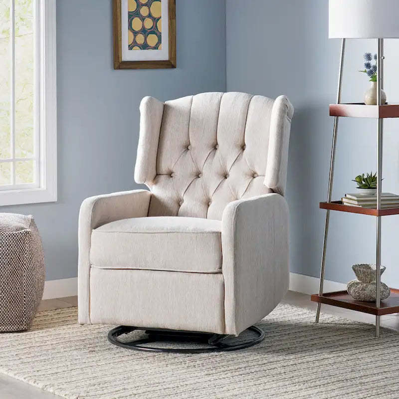 Roomfitters Classic Design, Manual Recliner Chair with 360-Degree Swivel, Relaxing Lounge Chair for Living Room