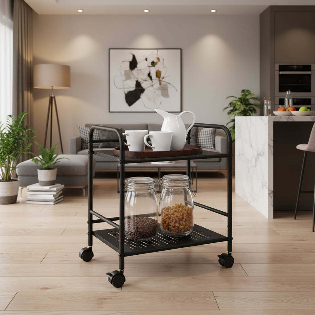 2-Tier Rolling Utility Cart