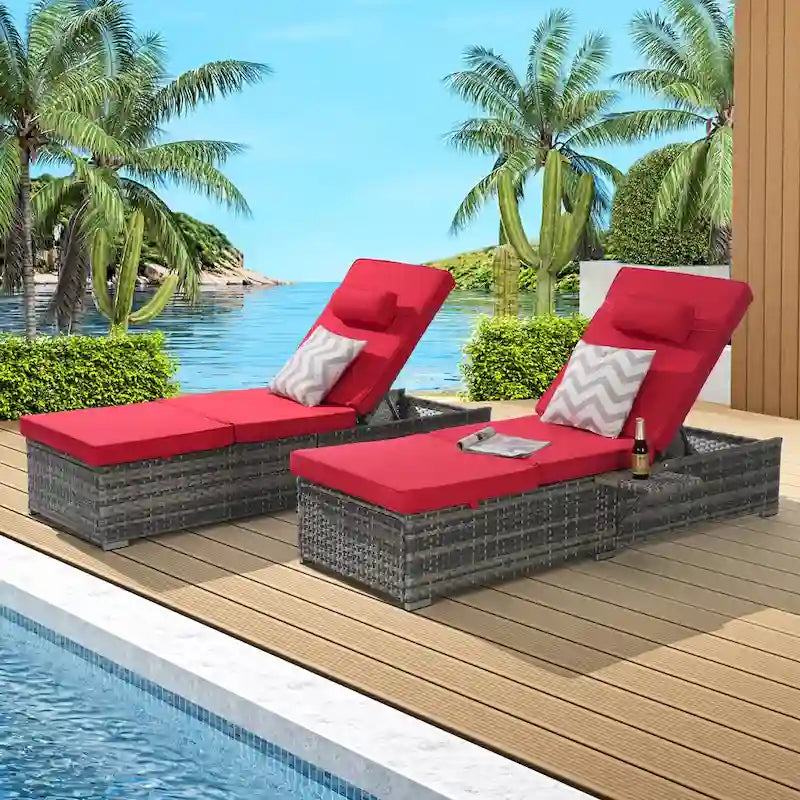 Outdoor Chaise Lounge Chair Set of 2