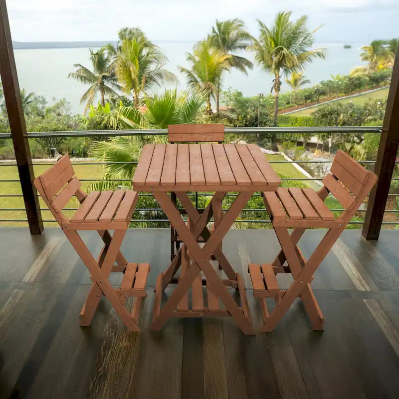 Key West Fully Assembled All-Weather Outdoor Folding Bar Set - 3-piece
