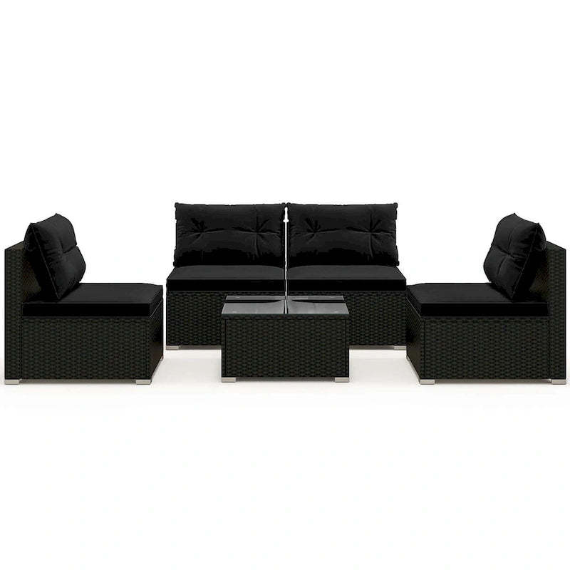 Costway 5 Piece Outdoor Furniture Set with Seat & Back Cushions - See Details