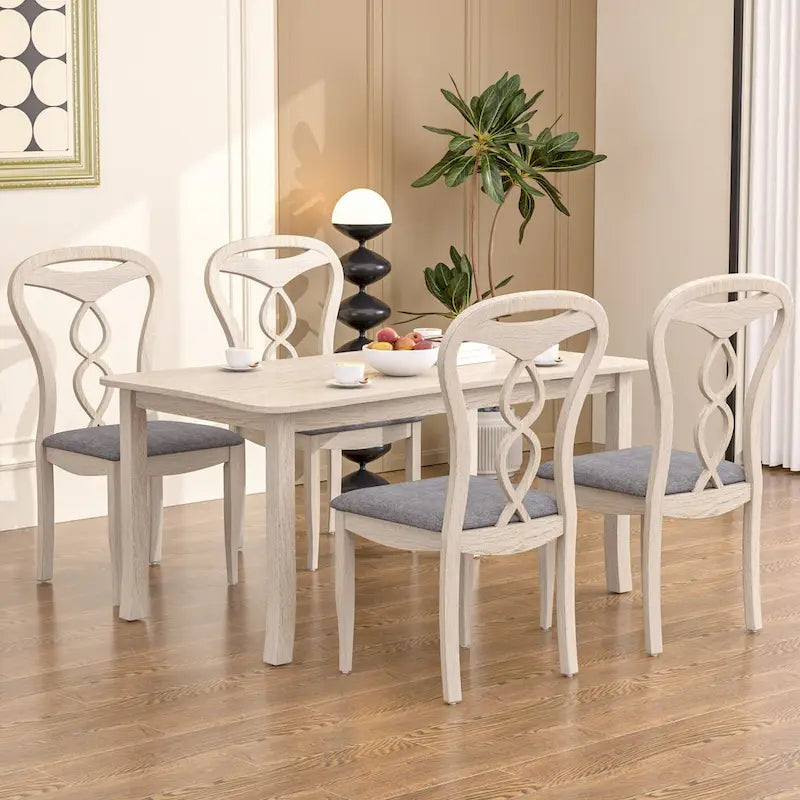 VECELO Solid Wood Dining Chairs Set of 2/4/6, Kitchen Side Chair
