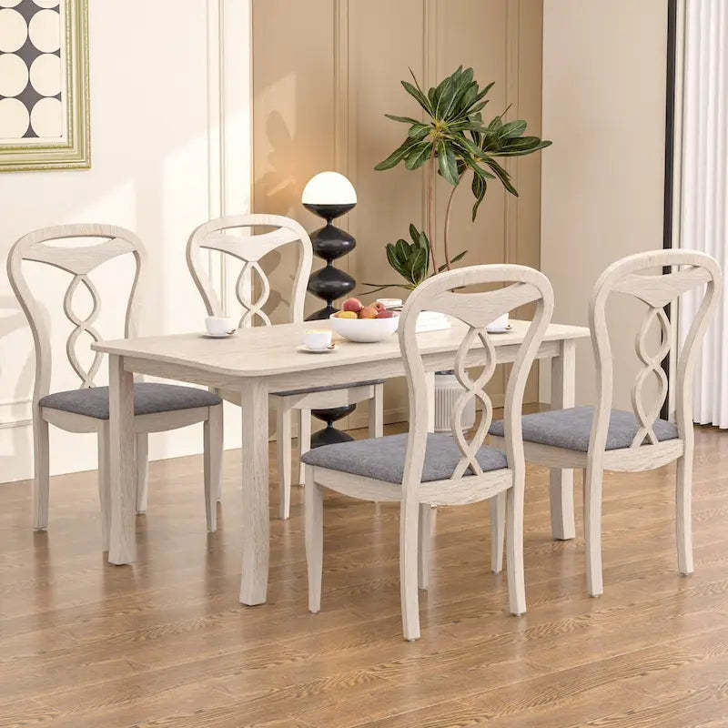 VECELO Solid Wood Dining Chairs Set of 2/4/6, Kitchen Side Chair