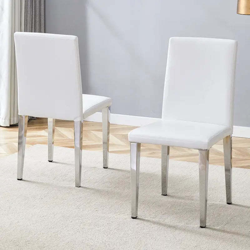 Modern Dining Chairs with Metal Legs Accent Chair Kitchen Chair Armless Chair for Dining Room