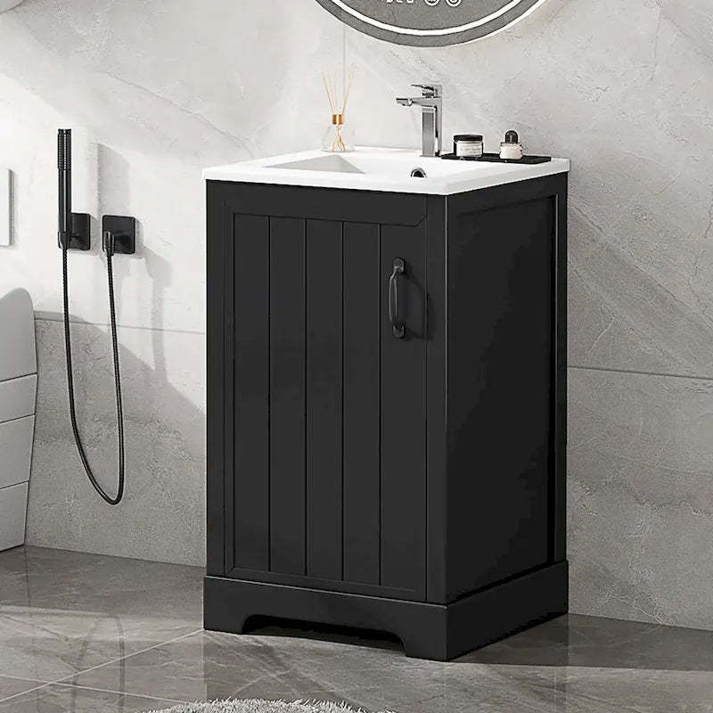 20 Bathroom Vanities Cabinet With Ceramic Sink Combo Set, Modern Bathroom Sink Cabinet With Soft Closing Door