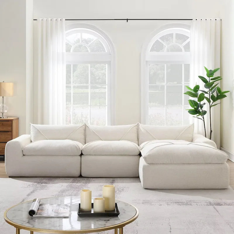 116 Fully Compressed Sofa with High Density Foam,Particle Chenille