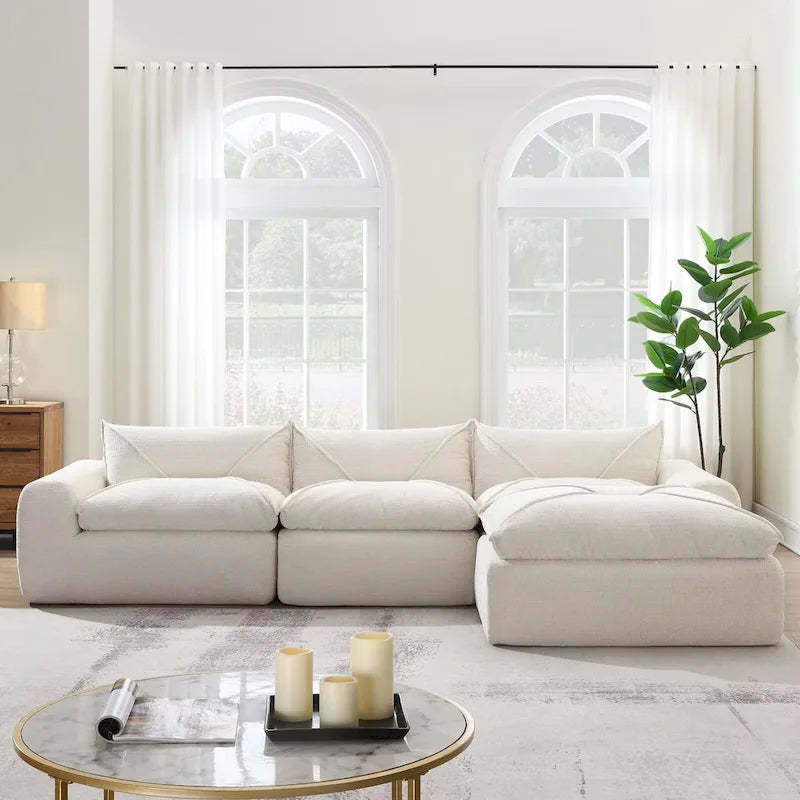 116 Fully Compressed Sofa with High Density Foam,Particle Chenille