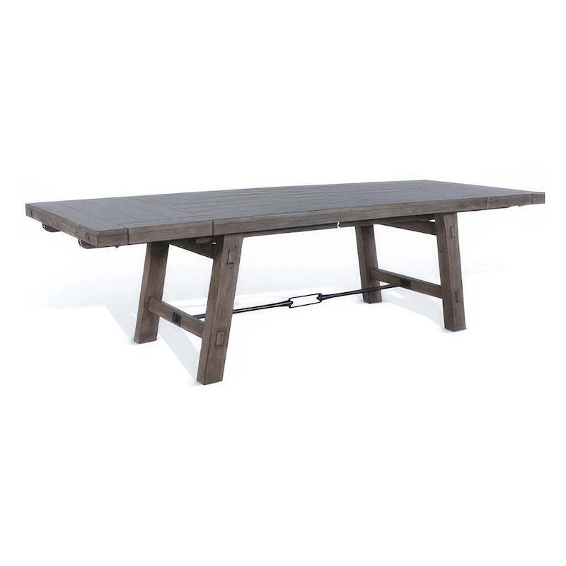 Yael Dining Table, Light Brown Mahogany Wood, Extendable 76-106 Inch