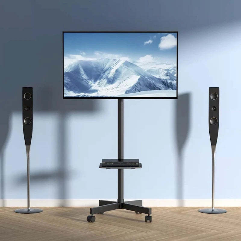 TV Stand Mobile Cart for 23-60 TVs with Wheels & A Tray - 62 inches