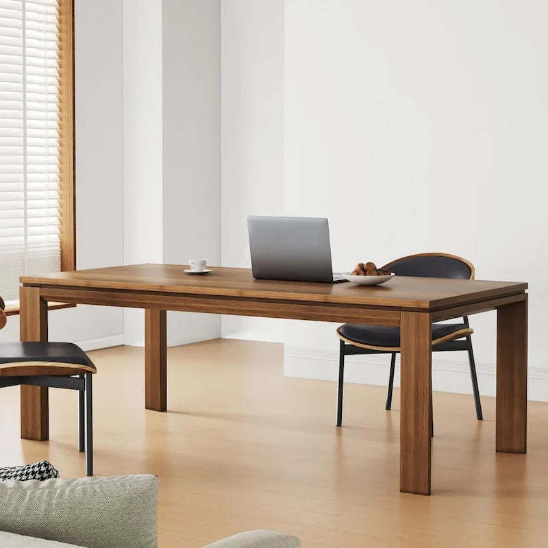 62.99 Inch Mid Century Modern Solid Wood Dining Table for 4-6 People