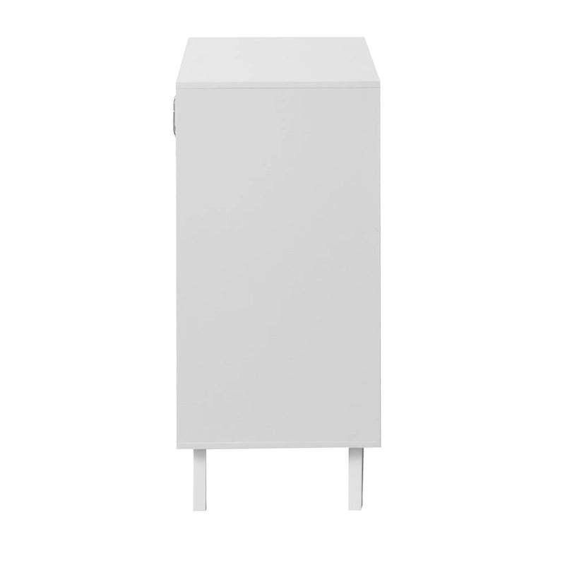 Modern Storage Cabinet with 2 Glass Doors and Adjustable Shelf for Living Room