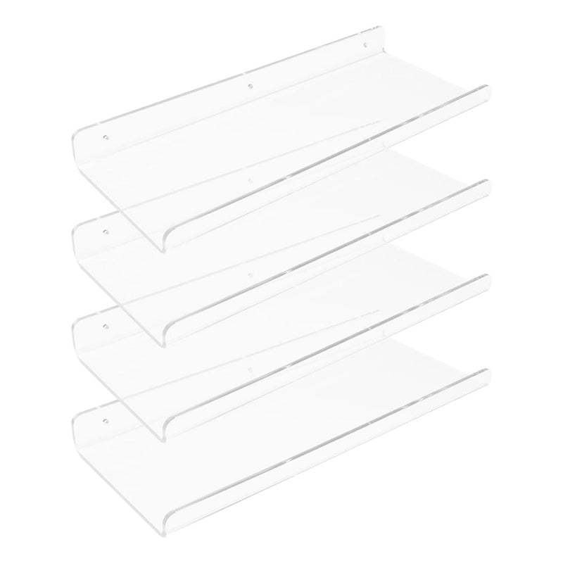 Acrylic Floating Shelves for Wall, Clear Acrylic Shelves for Bathroom Bedroom Living Room Wall Mounted Display Shelf Clear