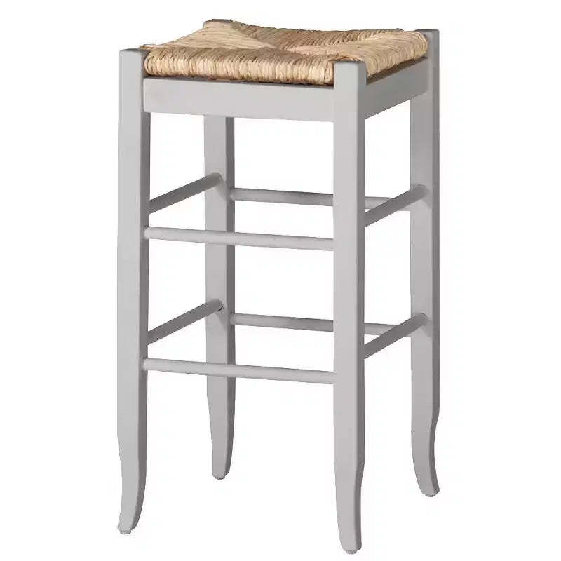 Rush Seat Hardwood Barstool White - Boraam