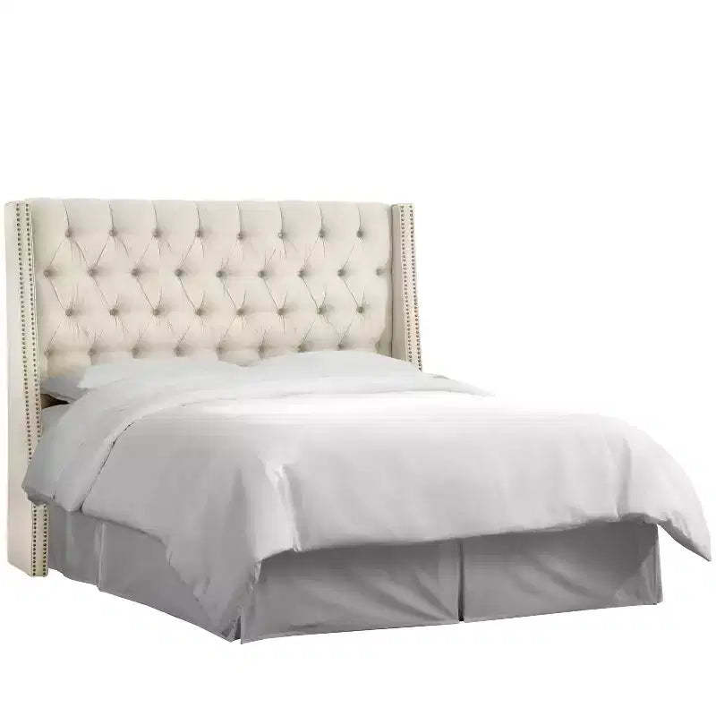 Skyline Furniture Diamond Tufted Nail Button Wingback Headboard