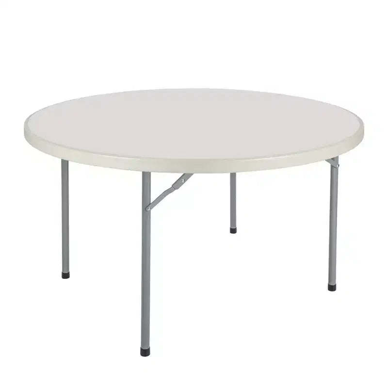 48" Heavy Duty Round Folding Banquet Table Speckled Gray - Hampden Furnishings: Indoor/Outdoor, Weather-Resistant