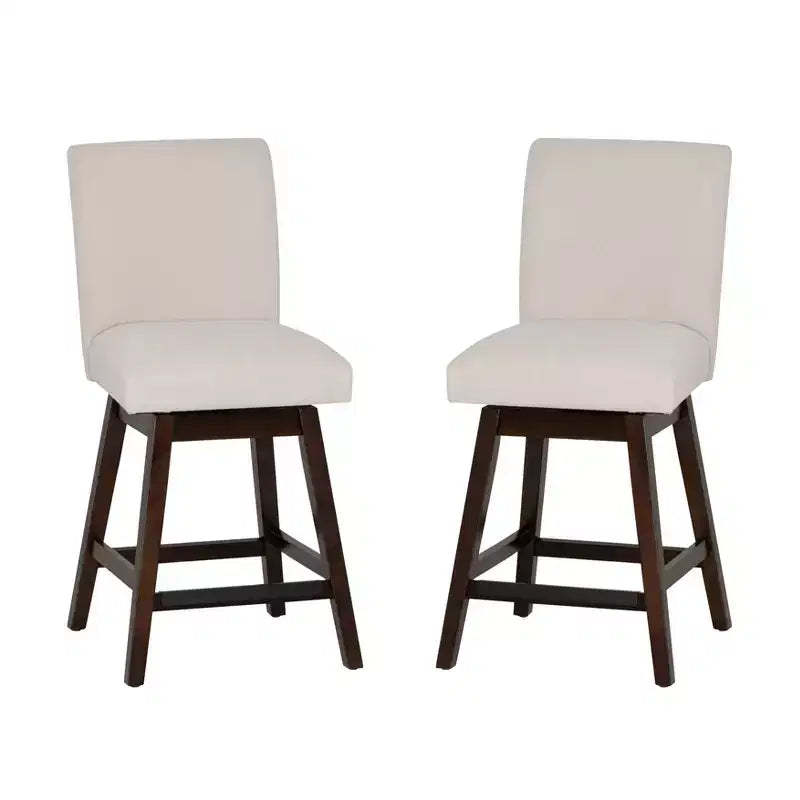 Linon Set of 2 Cyrus Swivel Counter Height Barstools Natural