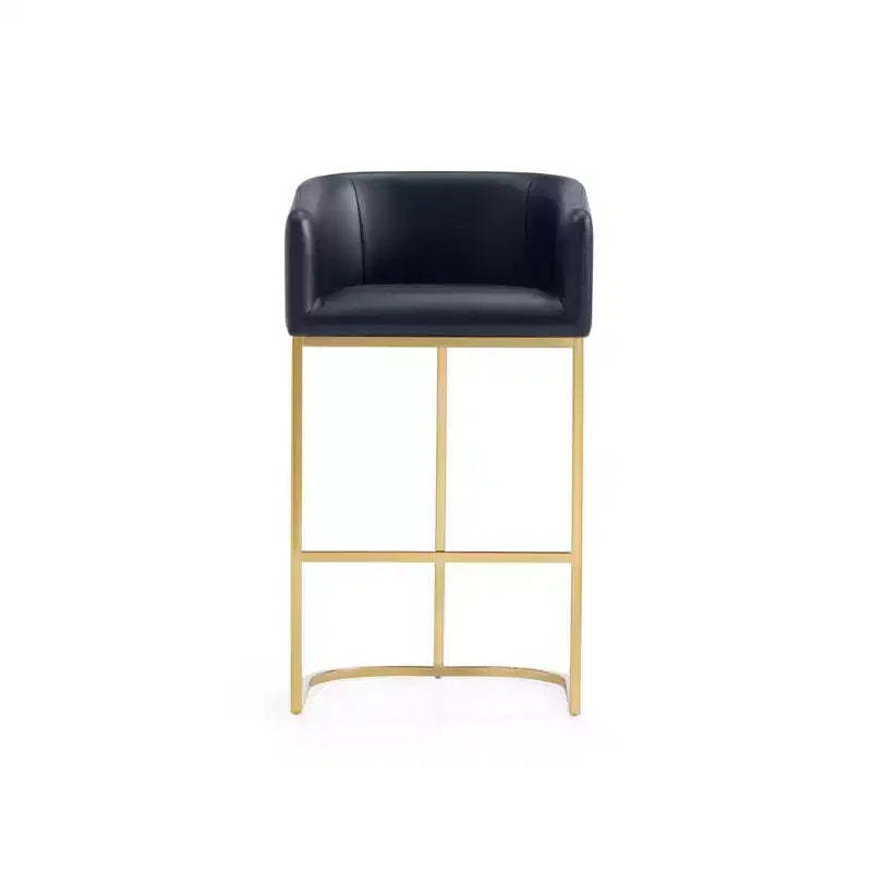 Manhattan Comfort Louvre Barstool Black/Titanium Gold