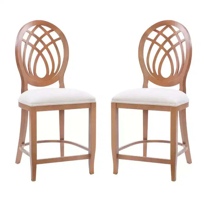 Linon Set of 2 24" Oriana Counter Height Barstool Brown
