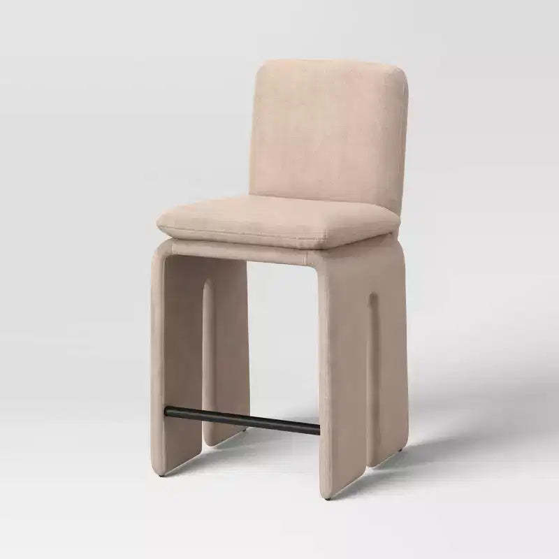 25.5" Safflower Sculptural Counter Height Barstool with Footrest Tan - Threshold™