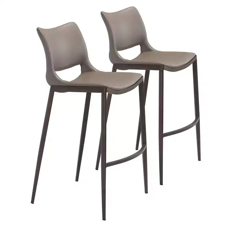 Set of 2 Geary Barstools Gray/Walnut - ZM Home