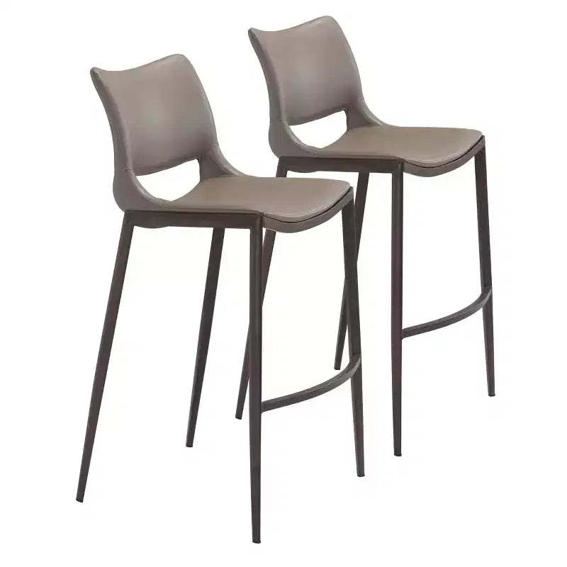 Set of 2 Geary Barstools Gray/Walnut - ZM Home