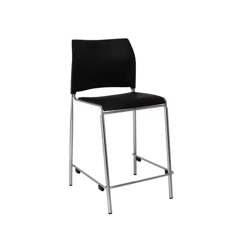 Hampden Furnishings Jody Collection Plush Vinyl Counter Height Barstool Black