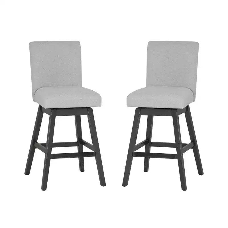 Linon Set of 2 Cyrus Swivel Barstools Gray