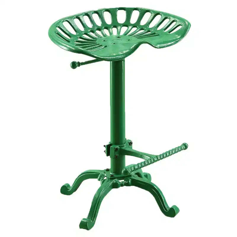 Carolina Living Adjustable Tractor Seat Stool Green and Table: Wrought Iron, Claw Base, 22"-33" Height