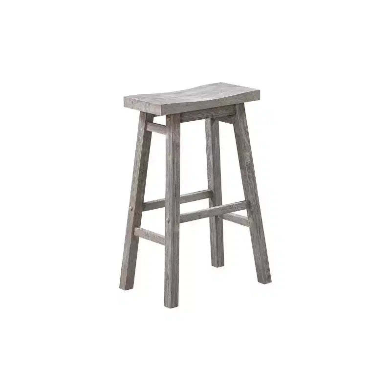 Set of 2 29" Sonoma Saddle Counter Height Barstool Barnwood Wire Brush - Boraam: Wood Frame, Fixed Seat Height