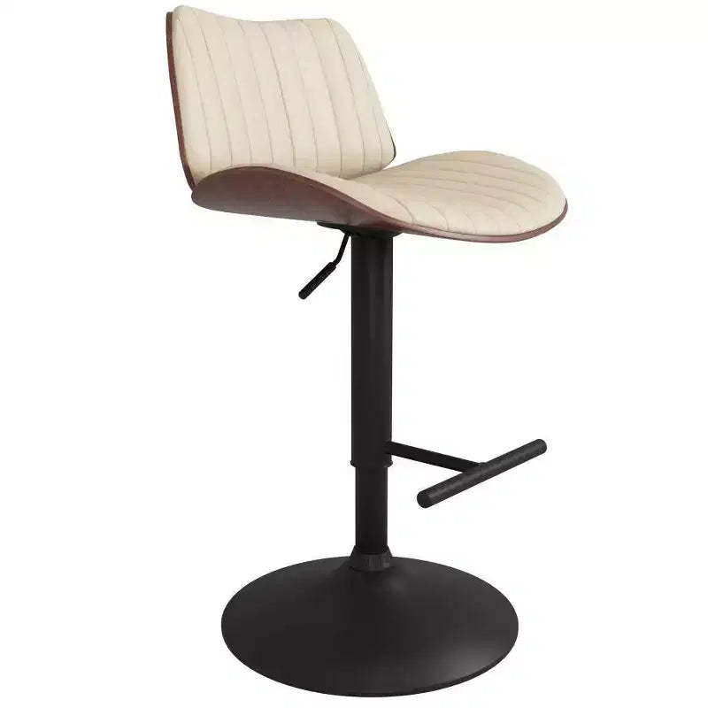 Stapleton Adjustable Barstool Cream - WyndenHall: Swivel, Hydraulic Lift, Mid-Century Modern, Metal Base