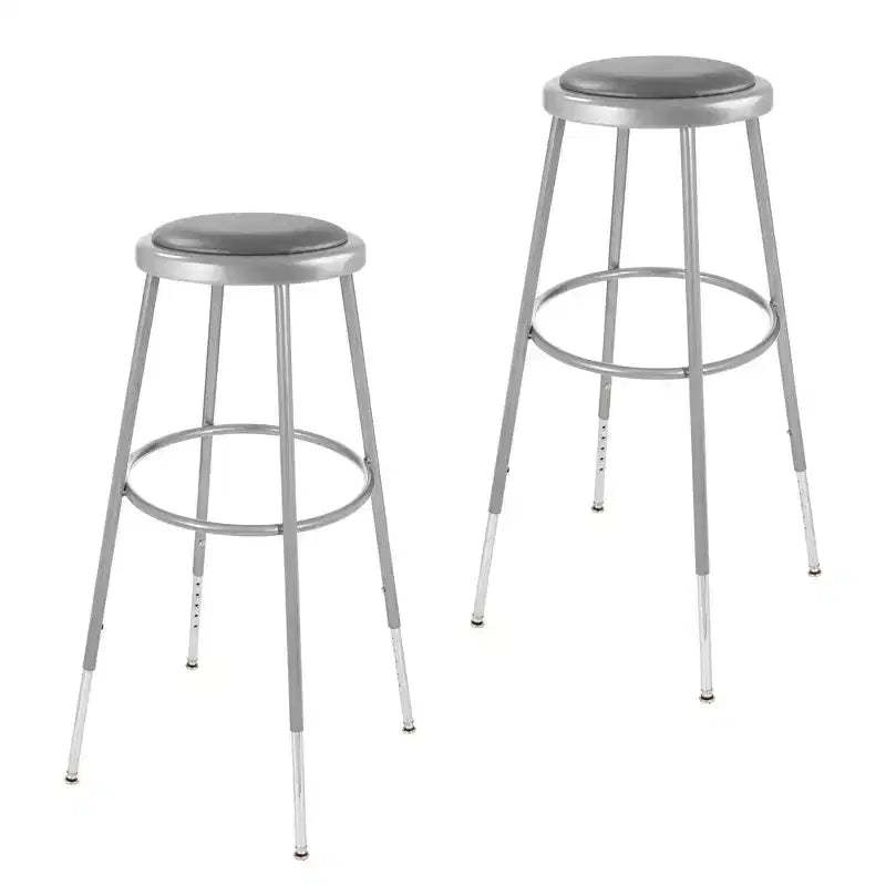 Hampden Furnishings 2pk 32"-39" Otto Collection Height Adjustment Stool Gray: Vinyl Upholstery, Steel Frame, Armless Design