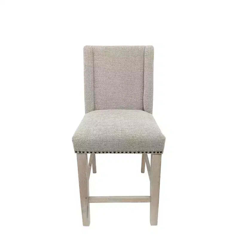 Carolina Living Set of 2 24" Laurant Counter Height Barstools with Nailhead Trim, Espresso Legs